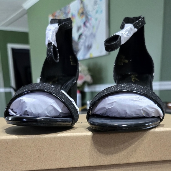 GENSHUO Open Toe Ankle Strap Block Chunky Low Heels #944 - Picture 5 of 15